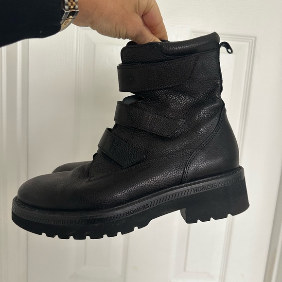 Homer combat boot, black leather size 8 - Picture 4 of 4